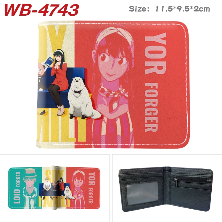 SPY×FAMILY Animation color PU leather half fold wallet 11.5X9X2CM WB-4743A