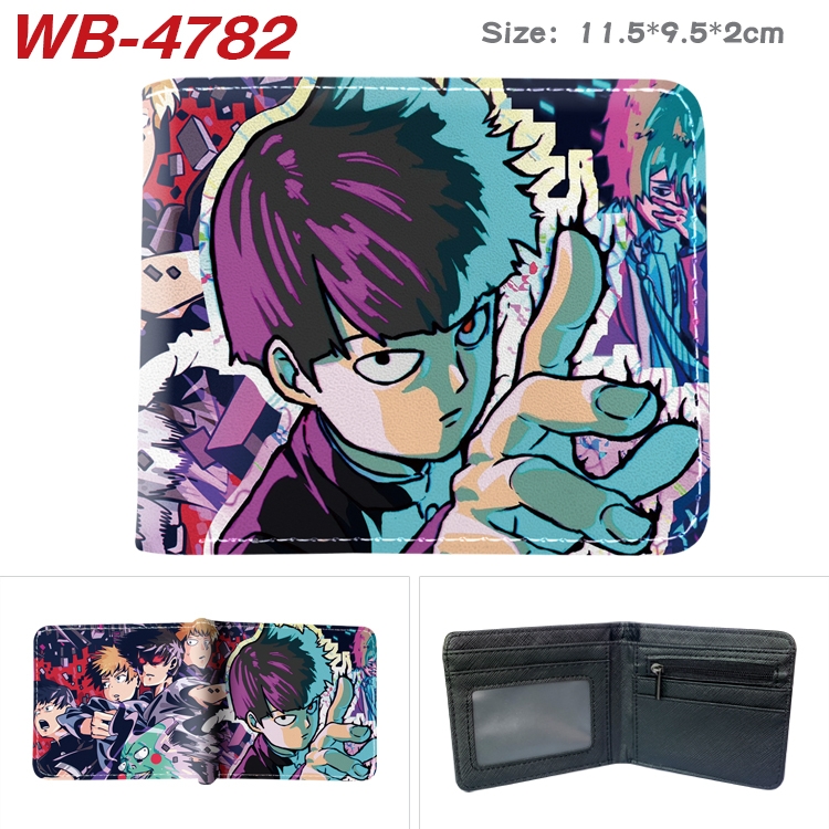 Mob Psycho 100 Animation color PU leather half fold wallet 11.5X9X2CM WB-4782A