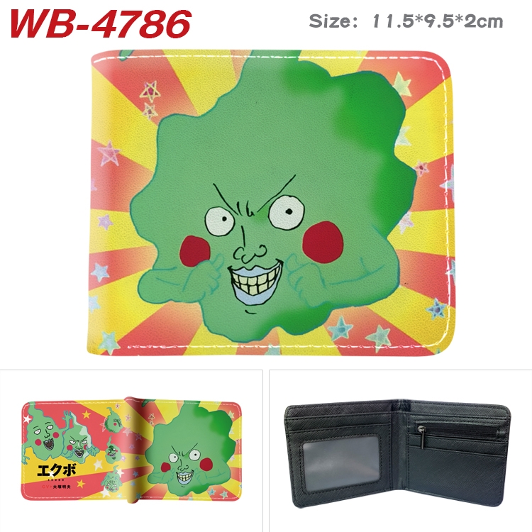 Mob Psycho 100 Animation color PU leather half fold wallet 11.5X9X2CM  WB-4786A