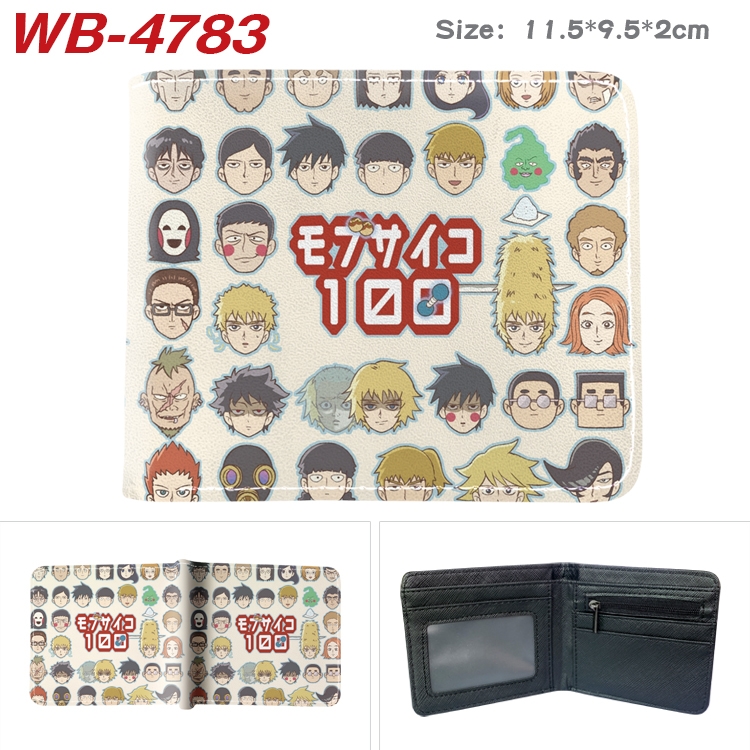 Mob Psycho 100 Animation color PU leather half fold wallet 11.5X9X2CM WB-4783A