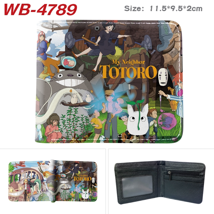 TOTORO Animation color PU leather half fold wallet 11.5X9X2CM WB-4789