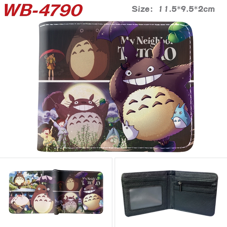 TOTORO Animation color PU leather half fold wallet 11.5X9X2CM WB-4790