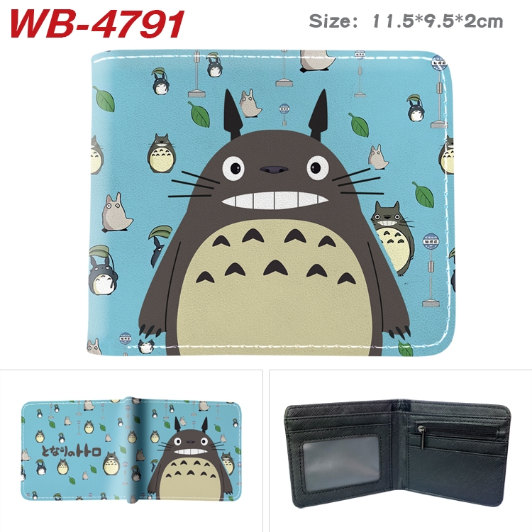TOTORO Animation color PU leather half fold wallet 11.5X9X2CM WB-4791