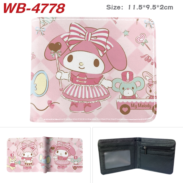 melody color PU leather half fold wallet 11.5X9X2CM WB-4778A