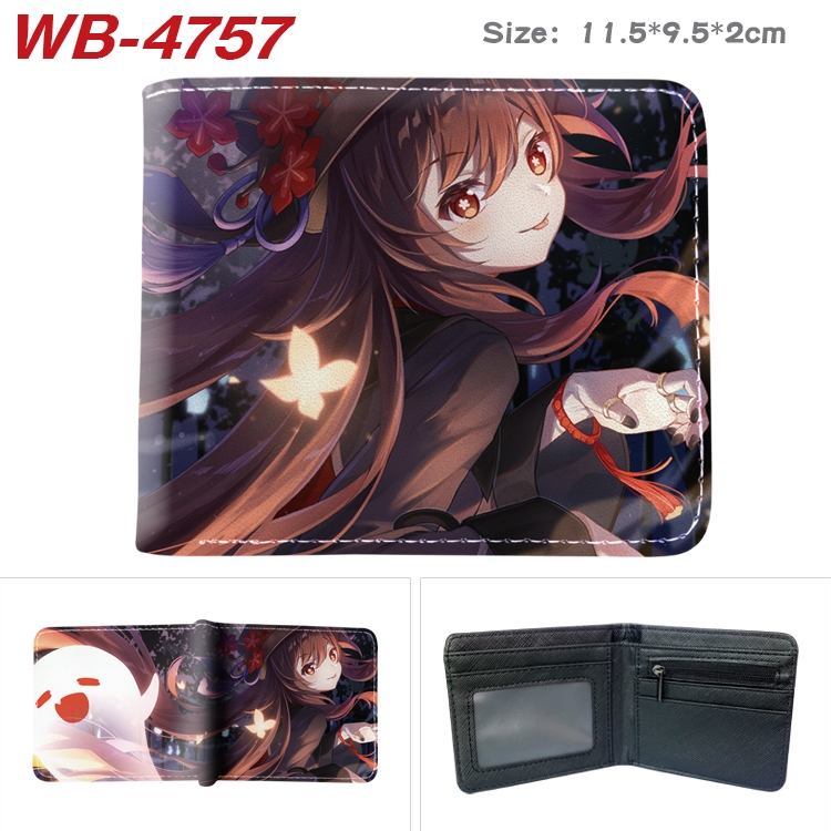 Genshin Impact Animation color PU leather half fold wallet 11.5X9X2CM WB-4757A