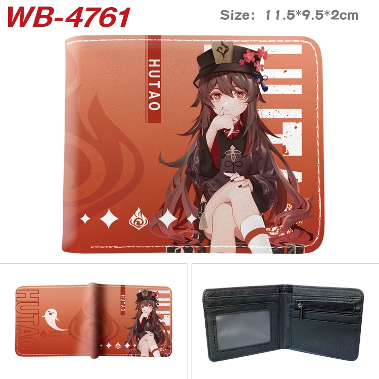 Genshin Impact Animation color PU leather half fold wallet 11.5X9X2CM WB-4761A