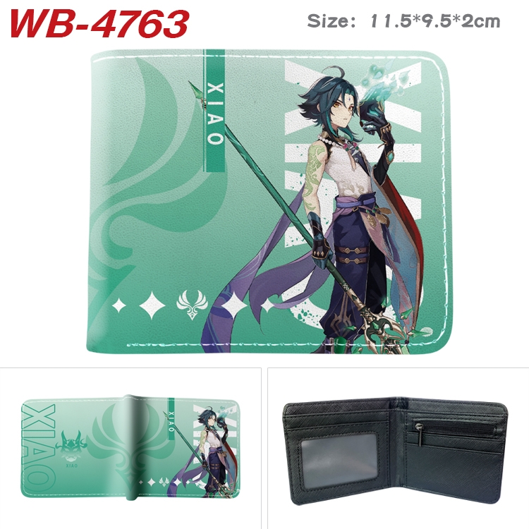 Genshin Impact Animation color PU leather half fold wallet 11.5X9X2CM WB-4763A