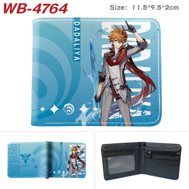 Genshin Impact Animation color PU leather half fold wallet 11.5X9X2CM WB-4764A