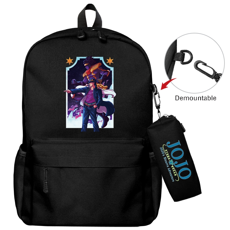 JoJos Bizarre Adventure Animation backpack schoolbag small pen bag set mother and child schoolbag 43X35X12CM