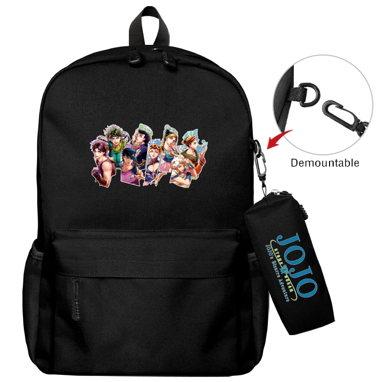 JoJos Bizarre Adventure Animation backpack schoolbag small pen bag set mother and child schoolbag 43X35X12CM