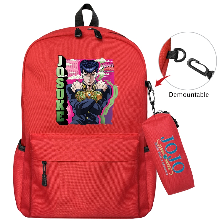 JoJos Bizarre Adventure Animation backpack schoolbag small pen bag set mother and child schoolbag 43X35X12CM