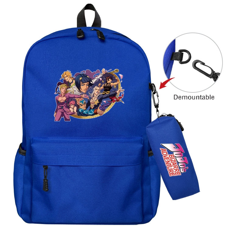 JoJos Bizarre Adventure Animation backpack schoolbag small pen bag set mother and child schoolbag 43X35X12CM