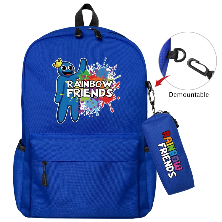 Rainbow friend Animation backpack schoolbag small pen bag set mother and child schoolbag 43X35X12CM