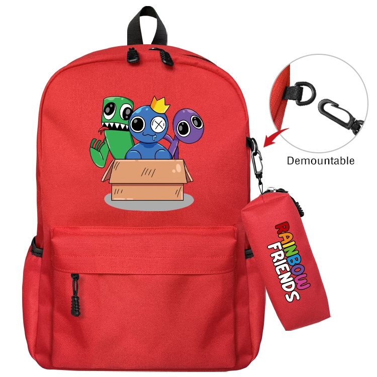 Rainbow friend Animation backpack schoolbag small pen bag set mother and child schoolbag 43X35X12CM