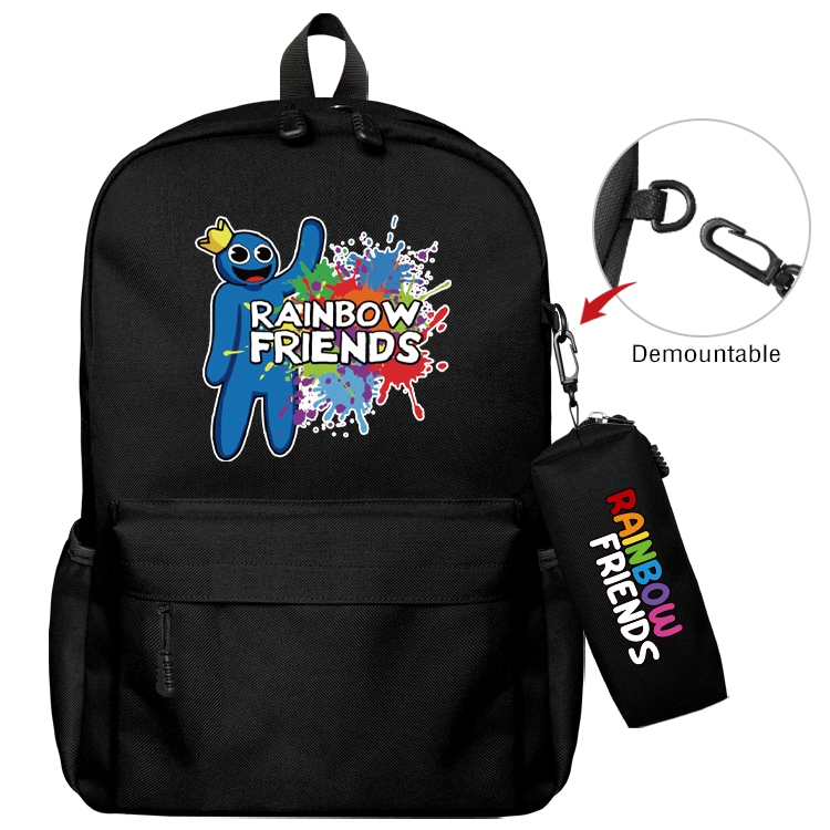 Rainbow friend Animation backpack schoolbag small pen bag set mother and child schoolbag 43X35X12CM