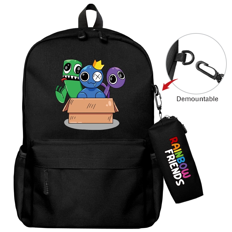 Rainbow friend Animation backpack schoolbag small pen bag set mother and child schoolbag 43X35X12CM