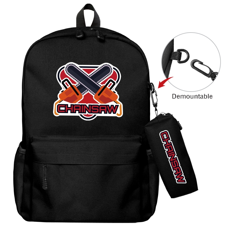 Chainsaw man Animation backpack schoolbag small pen bag set mother and child schoolbag 43X35X12CM