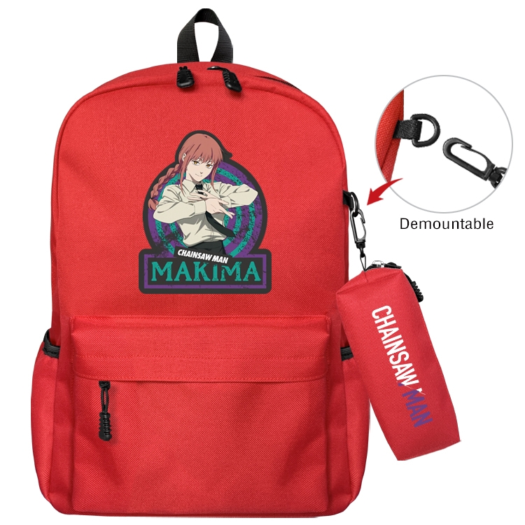 Chainsaw man Animation backpack schoolbag small pen bag set mother and child schoolbag 43X35X12CM