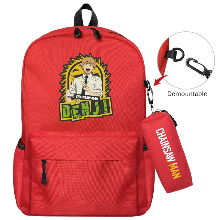 Chainsaw man Animation backpack schoolbag small pen bag set mother and child schoolbag 43X35X12CM