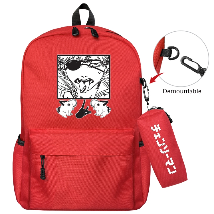 Chainsaw man Animation backpack schoolbag small pen bag set mother and child schoolbag 43X35X12CM