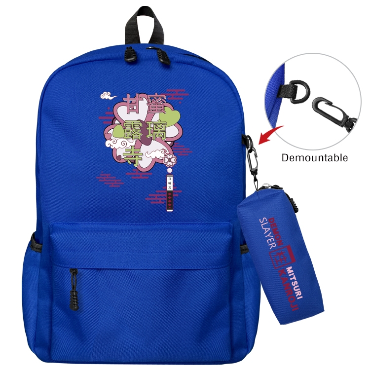 Demon Slayer Kimets Animation backpack schoolbag small pen bag set mother and child schoolbag 43X35X12CM