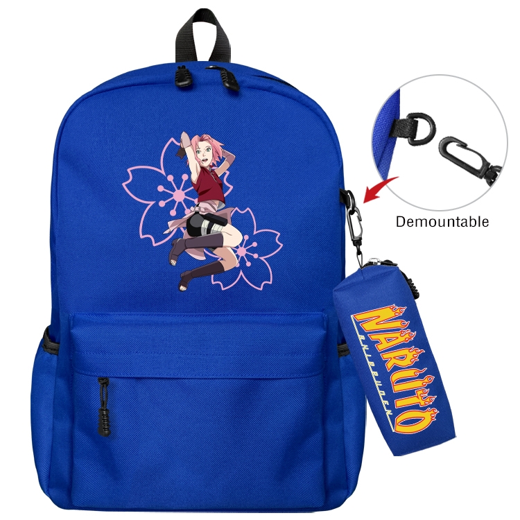 Naruto Animation backpack schoolbag small pen bag set mother and child schoolbag 43X35X12CM