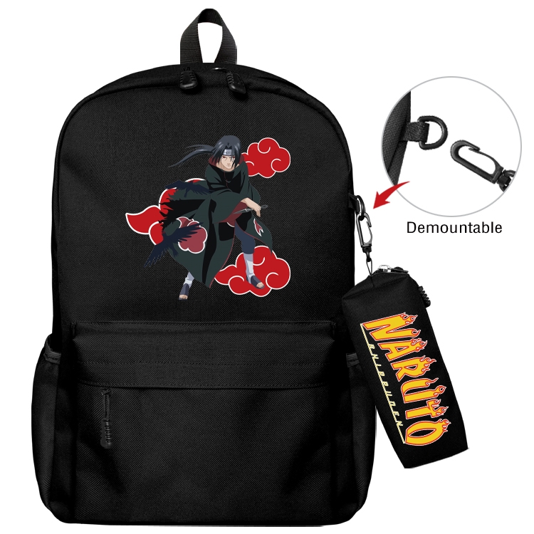 Naruto Animation backpack schoolbag small pen bag set mother and child schoolbag 43X35X12CM