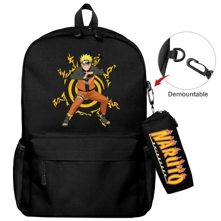 Naruto Animation backpack schoolbag small pen bag set mother and child schoolbag 43X35X12CM