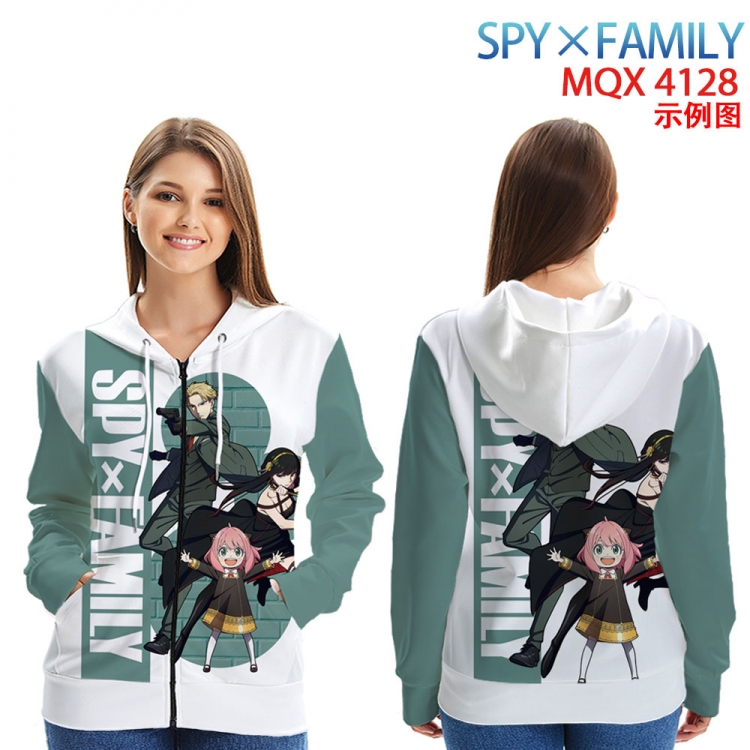 SPY×FAMILY  Long Sleeve Zip Hood Patch Pocket Sweatshirt from 2XS to 4XL MQX-4128