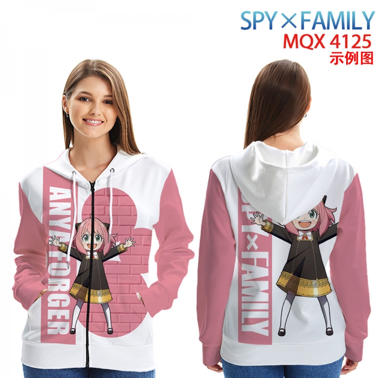 SPY×FAMILY  Long Sleeve Zip Hood Patch Pocket Sweatshirt from 2XS to 4XL  MQX-4125