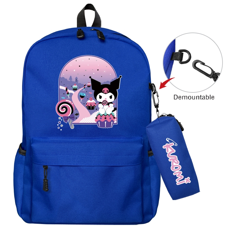 Kuromi and Melody Animation backpack schoolbag small pen bag set mother and child schoolbag 43X35X12CM