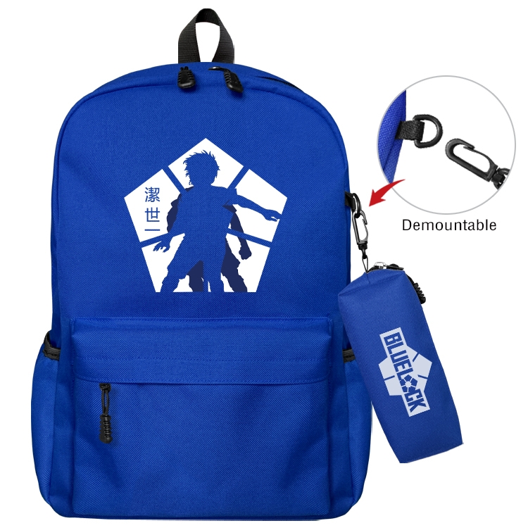 BLUE LOCK Animation backpack schoolbag small pen bag set mother and child schoolbag 43X35X12CM