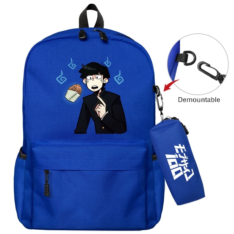 Mob Psycho 100 Animation backpack schoolbag small pen bag set mother and child schoolbag 43X35X12CM