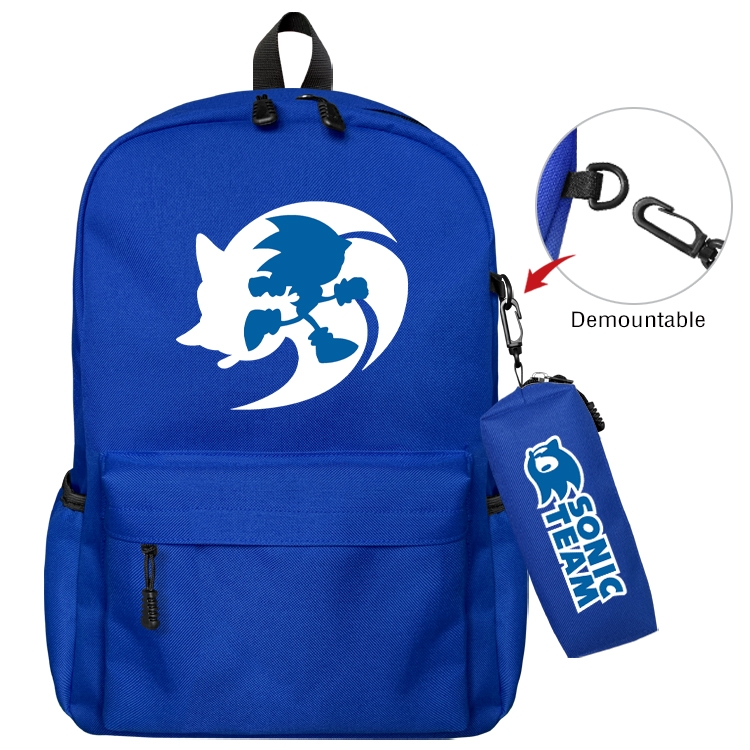 Sonic the Hedgehog Animation backpack schoolbag small pen bag set mother and child schoolbag 43X35X12CM