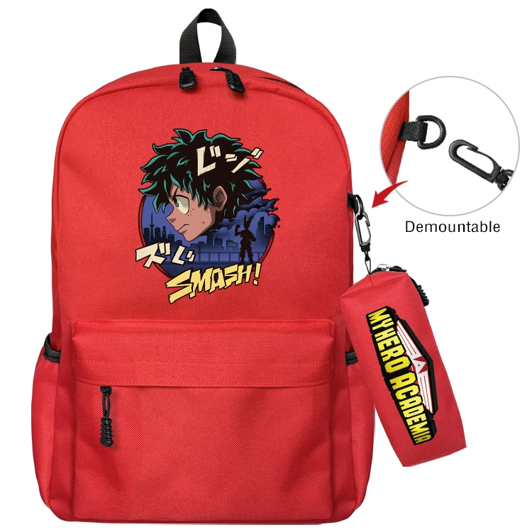 My Hero Academia Animation backpack schoolbag small pen bag set mother and child schoolbag 43X35X12CM