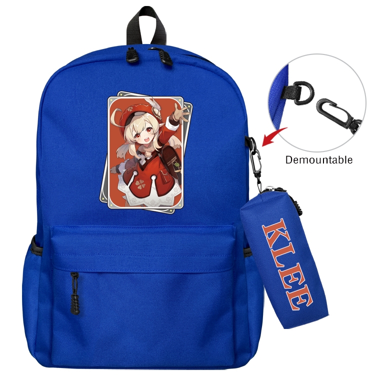 Genshin Impact Animation backpack schoolbag small pen bag set mother and child schoolbag 43X35X12CM