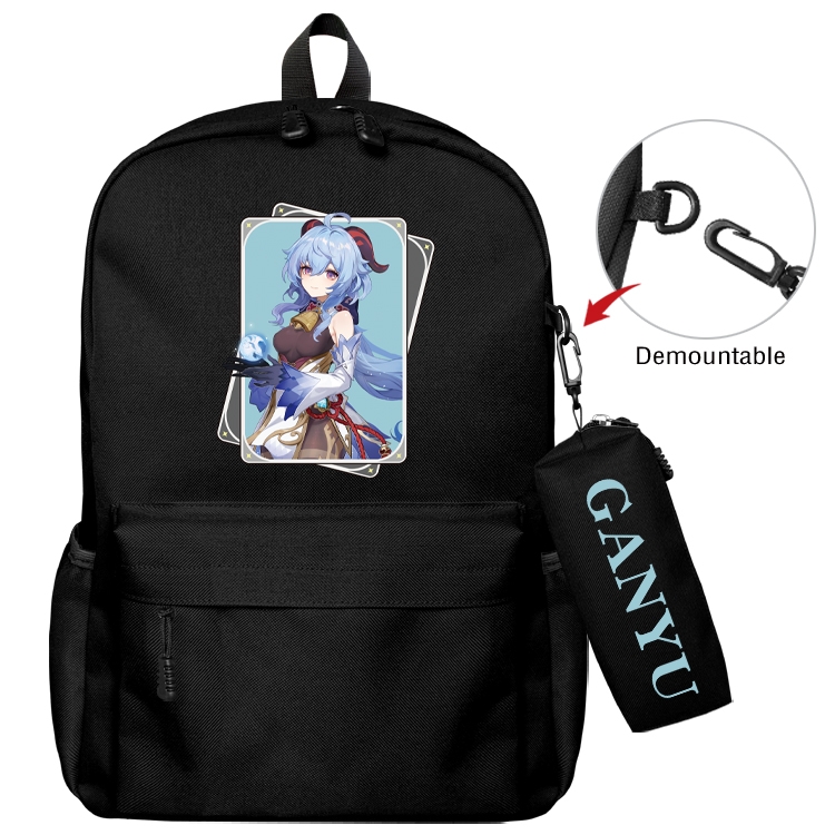 Genshin Impact Animation backpack schoolbag small pen bag set mother and child schoolbag 43X35X12CM