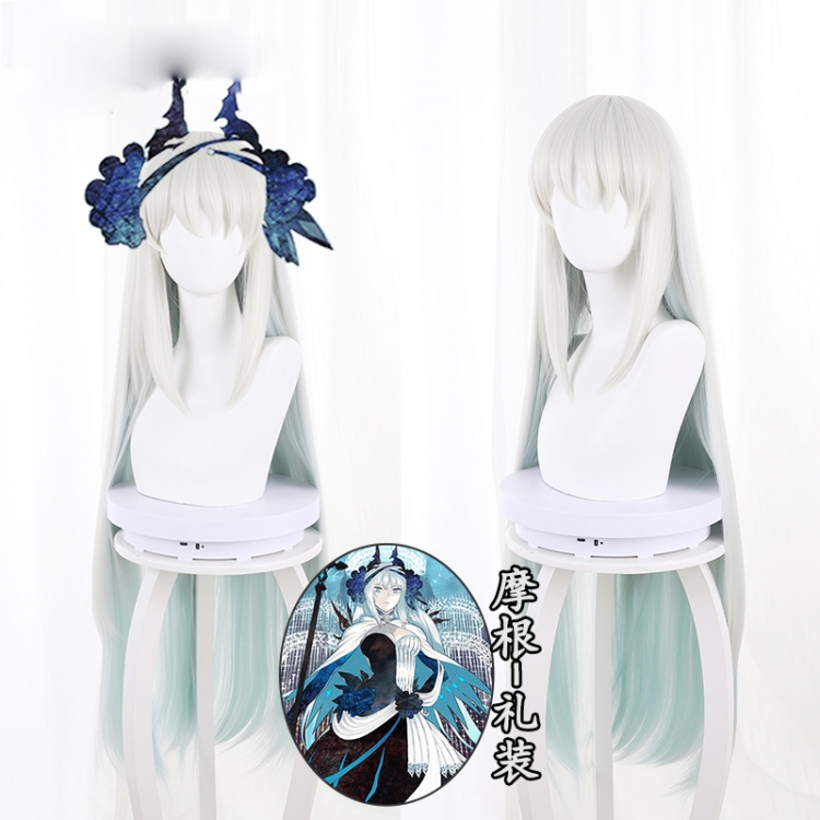Fate/Grand order Grey Cyan Gradual Ice Blue Green Gradual Long Hair cosplay wig 235QA