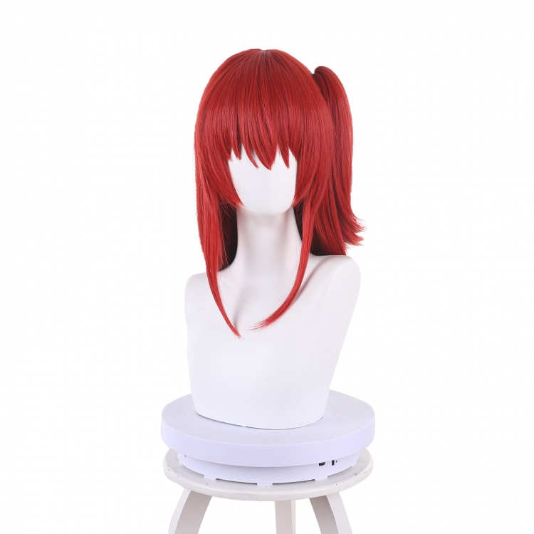 Lonely Rock Red shawl hair+tiger clip ponytail cos animation wig 542D