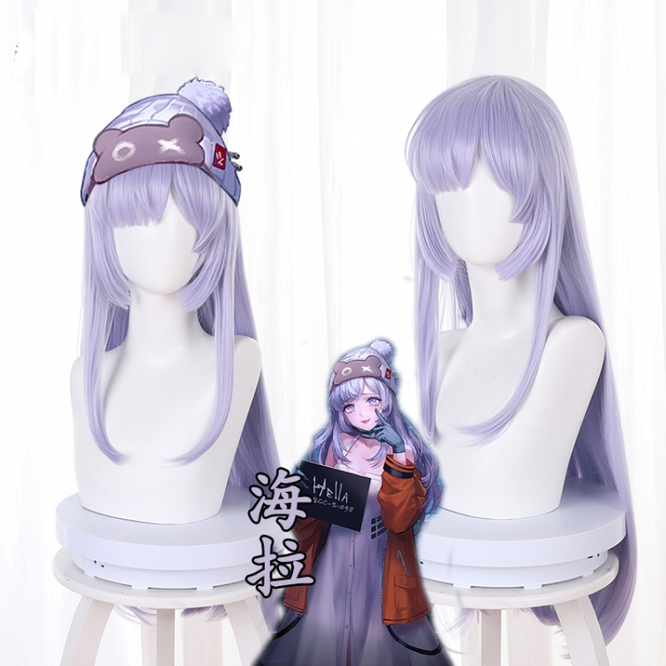 Path to Nowhere Mixed gray-blue purple modeling sideburns long hair cos wig 540G