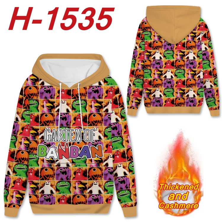 Garten of Banban Anime plus velvet padded pullover hooded sweater from S to 4XL H-1535