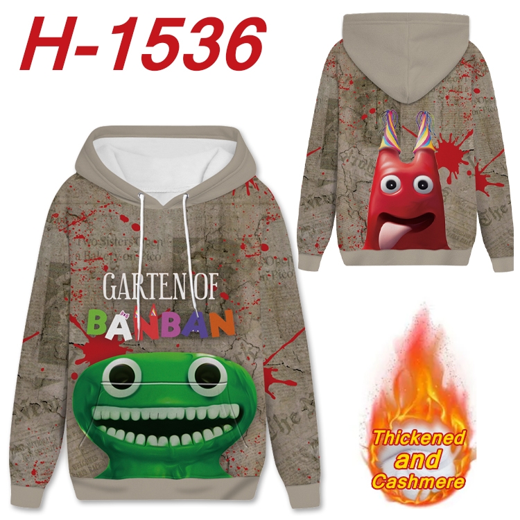 Garten of Banban Anime plus velvet padded pullover hooded sweater from S to 4XL H-1536