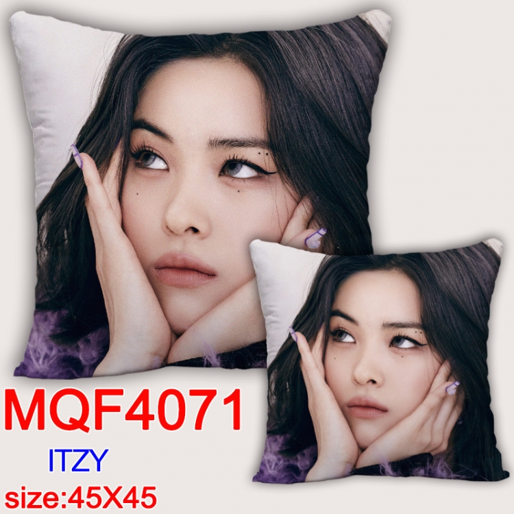 ITZY square full-color pillow cushion 45X45CM NO FILLING MQF-4071