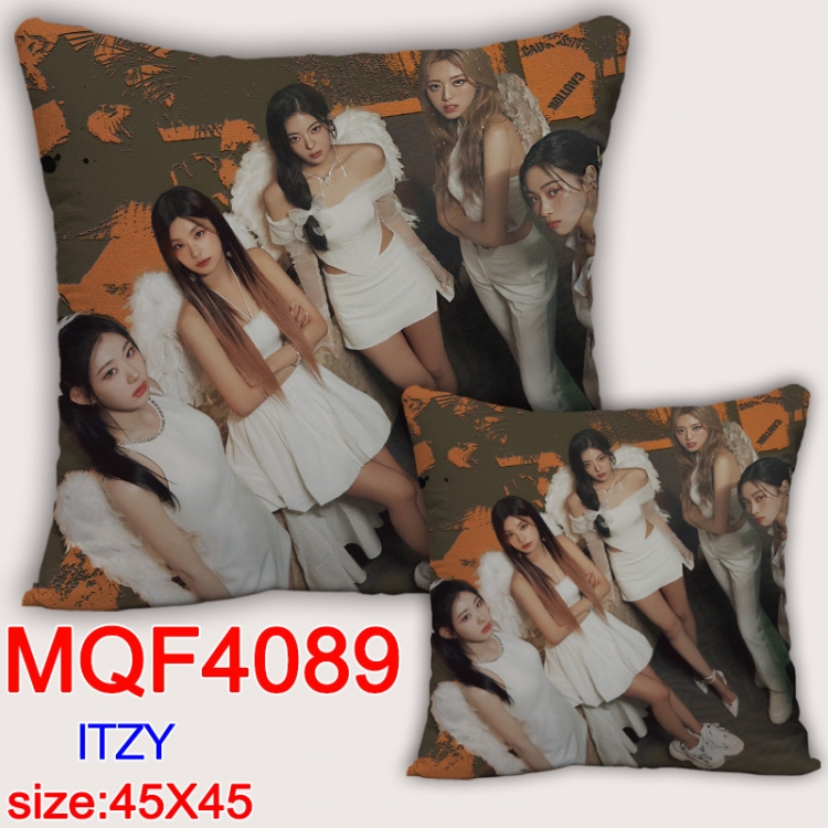 ITZY square full-color pillow cushion 45X45CM NO FILLING  MQF-4089