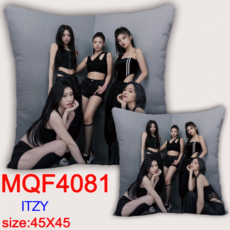 ITZY square full-color pillow cushion 45X45CM NO FILLING MQF-4081