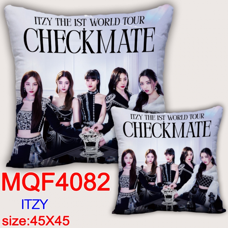 ITZY square full-color pillow cushion 45X45CM NO FILLING MQF-4082