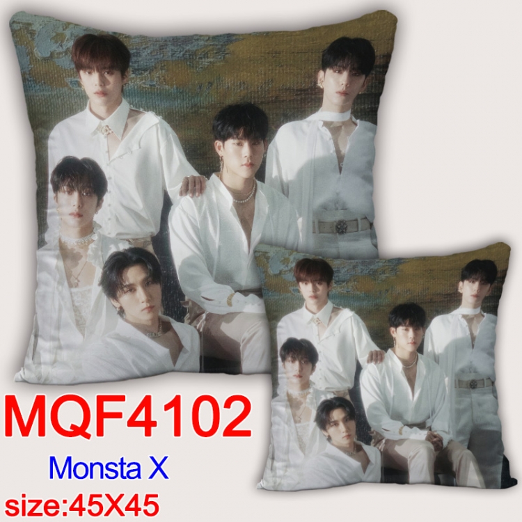 Monsta X square full-color pillow cushion 45X45CM NO FILLING MQF-4102