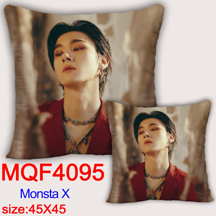 Monsta X square full-color pillow cushion 45X45CM NO FILLING  MQF-4095