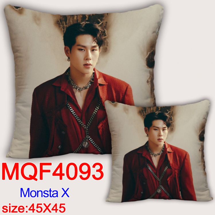Monsta X square full-color pillow cushion 45X45CM NO FILLING MQF-4093