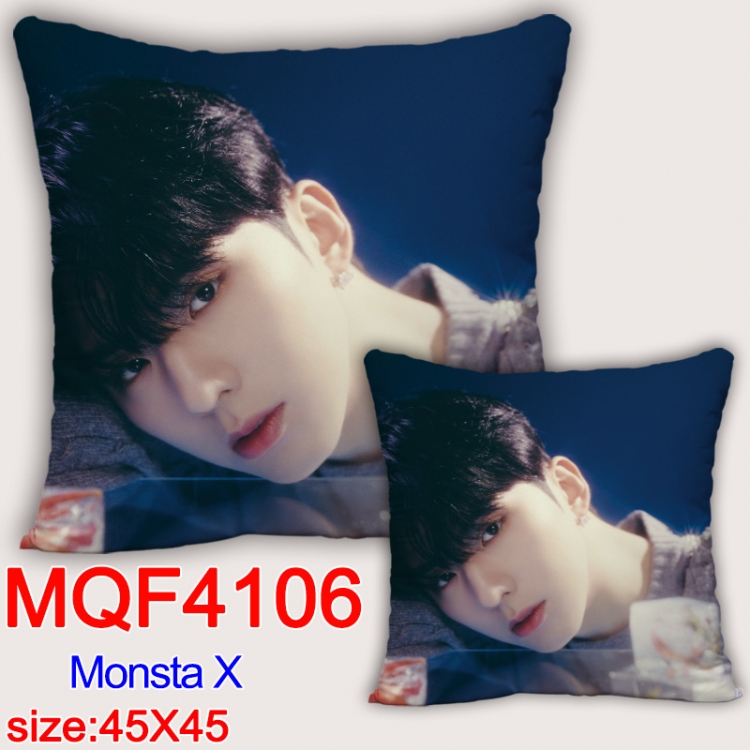 Monsta X square full-color pillow cushion 45X45CM NO FILLING MQF-4106